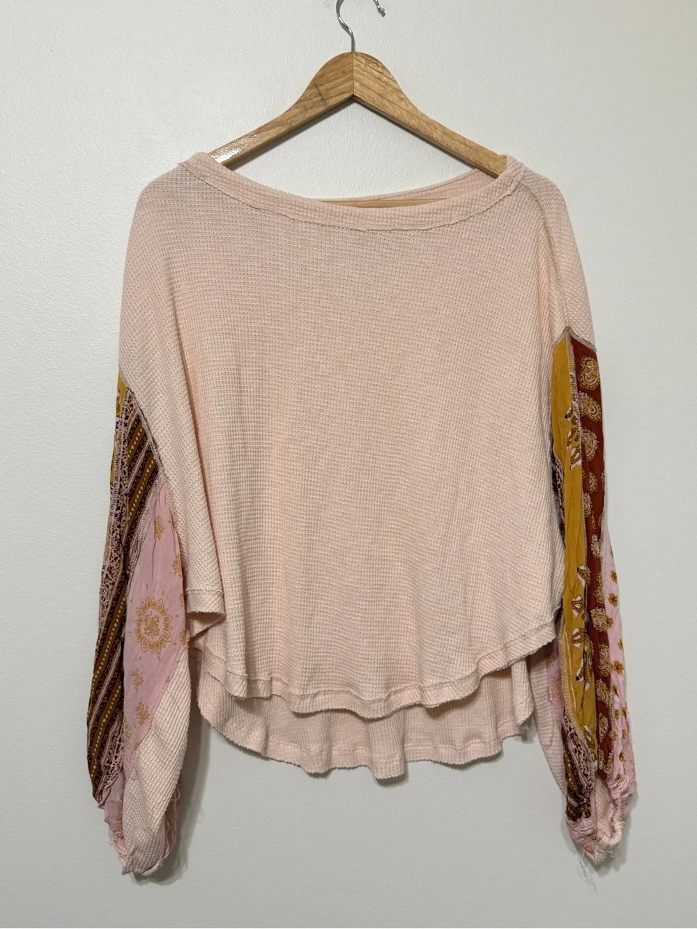 Free People Blossom Floral Boho Thermal Long Sleeve Top Boho Ballet Combo XS